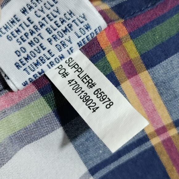 Ralph Lauren Shirt Mens Large Plaid Bleeding Madras Indian Cotton SS Button Down - Picture 12 of 13